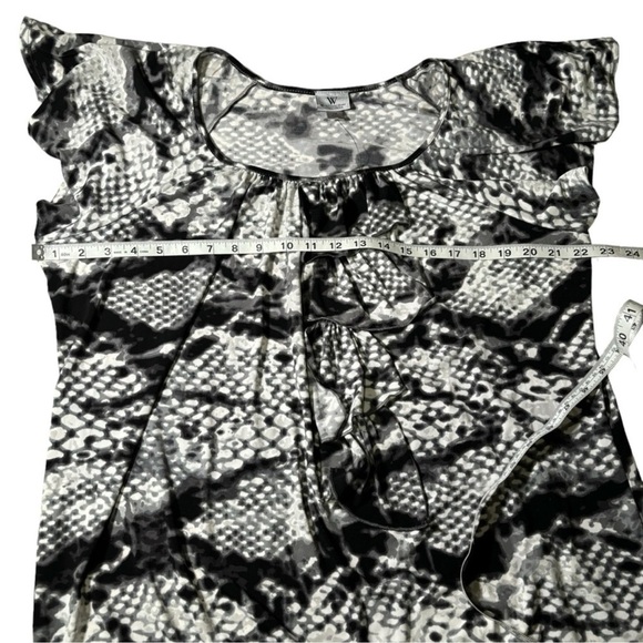 Worthington Woman Bundle of 2 Stretch Layered Ruffle Blouse Tops Animal Print 1X - Picture 6 of 15